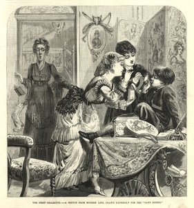 El primer cigarrillo; Un boceto de la vida moderna de English School