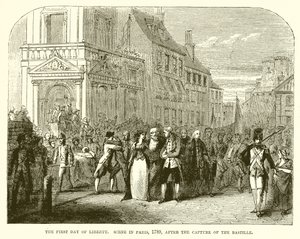 El primer día de la libertad. Escena en París, 1789, después de la captura de la Bastilla
