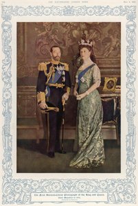 La primera fotografía en color natural del Rey Jorge V (1865-1936) y la Reina María (1867-1953) en 1914, reproducida en The Illustrated London News, 4 de mayo de 1935 de English School