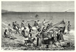 Los pescadores de Mentone (grabado) de English School