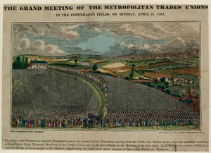 La gran reunión de los sindicatos metropolitanos en los Campos de Copenhague, 21 de abril de 1834