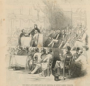 La gran reunión de la liga anti-corn law de English School