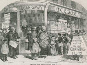 La tienda de comestibles en Navidad