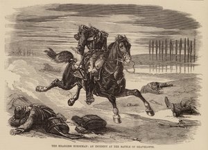 El jinete sin cabeza, incidente de la batalla de Gravelotte (grabado) de English School