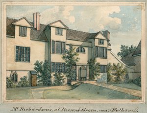 La casa de Samuel Richardson en Parsons Green, cerca de Fulham, Londres de English School