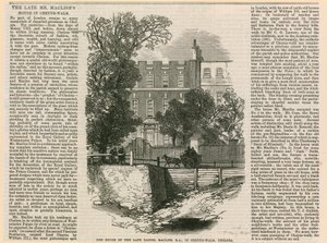 La casa de Daniel Maclise en Cheyne Walk de English School