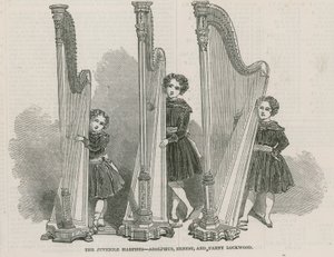 Los arpistas juveniles - Adolphus, Ernest y Fanny Lockwood de English School