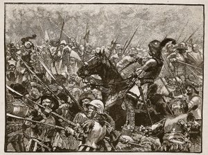 La última resistencia de Schwarz y sus alemanes, ilustración de Cassells Illustrated History of England de English School