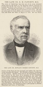 El difunto Dr. Rowland Morris Fawcett, MD (grabado) de English School