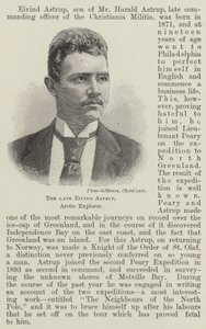 El difunto Eivind Astrup, explorador ártico (grabado) de English School