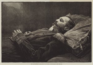 El difunto emperador Alejandro II de Rusia después de su muerte (grabado) de English School