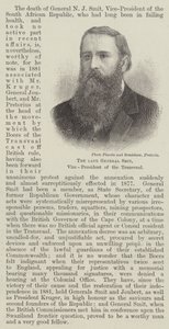 El difunto General Smit, vicepresidente del Transvaal (grabado) de English School