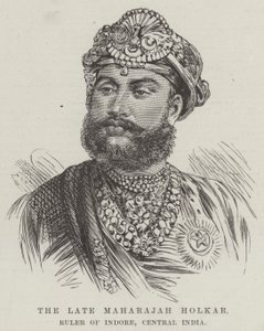 El difunto Maharajá Holkar, Gobernante de Indore, India Central (grabado) de English School