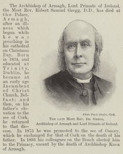 El difunto Reverendísimo Dr. Gregg, Arzobispo de Armagh y Lord Primado de Irlanda (grabado) de English School