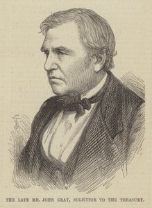 El difunto Sr. John Gray, Abogado del Tesoro (grabado) de English School