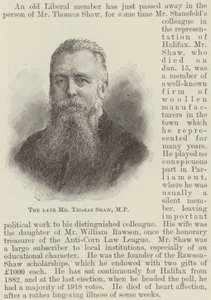 El difunto Sr. Thomas Shaw, MP de English School
