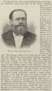 El difunto Reverendo Dr. Samuel Cox