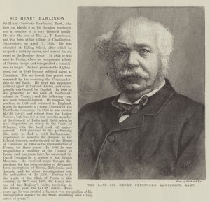El difunto Sir Henry Creswicke Rawlinson, baronet (grabado)