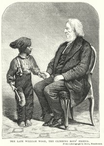 El difunto William Wood, el Amigo del Niño Trepador (grabado) de English School