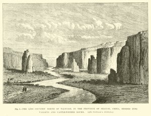 El país perdido al norte de Tai-Yuen, en la provincia de Shan-se, China, erosionado en valles y rocas en forma de castillo