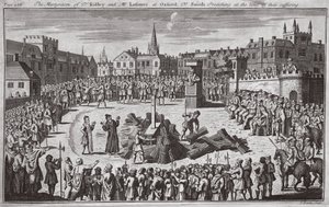 El martirio del Dr. Ridley y el Sr. Latimer en Oxford, el Dr. Smith predicando en el momento de su sufrimiento, ilustración de 