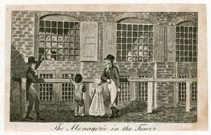 La menagerie en la Torre de Londres alrededor de 1820