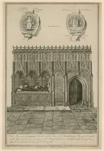 El monumento de Raherus, fundador y primer prior del Priorato y Hospital de San Bartolomé en el año 1123