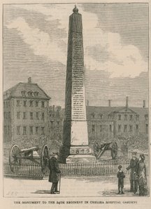 El monumento al 24º Regimiento en los Jardines del Hospital de Chelsea de English School