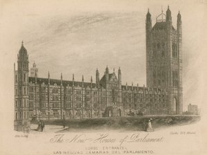 Las nuevas Casas del Parlamento, Palacio de Westminster, Londres; Entrada de los Lores de English School