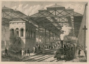 La nueva estación del ferrocarril Metropolitano y de Londres, Chatham y Dover, Farringdon Road, Londres de English School