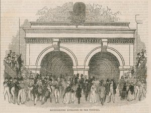 La apertura del túnel del Támesis; entrada de Rotherhithe al túnel de English School
