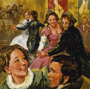 El baile popular del día era un vals de dos pasos conocido como el Lander