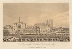 La procesión desde el Salón de Westminster hasta la Abadía de English School