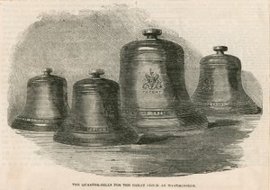 Las campanas de cuarto para la gran campana (Big Ben) en la Torre del Reloj