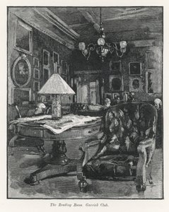 La sala de lectura en el Club Garrick de English School