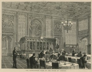 La sala de refrescos en la Cámara de los Comunes