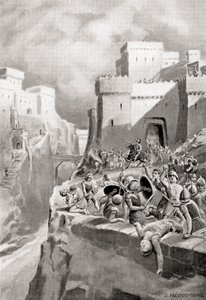 La revuelta de Megara contra Atenas, de la Historia de las Naciones de Hutchinson, pub.1915