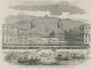 La escena en Greenwich durante el paso del Gran Eastern