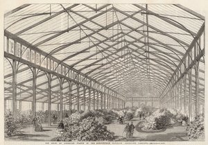 La exhibición de plantas americanas en el Pabellón Ashburham, Cremorne Gardens de English School