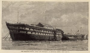 Los barcos de viruela, Atlas y Endymion, en Deptford Creek de English School