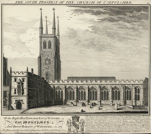 La perspectiva sur de la Iglesia de St Sepulchre