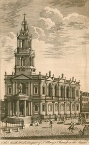 La perspectiva suroeste de la iglesia de St Mary en el Strand de English School