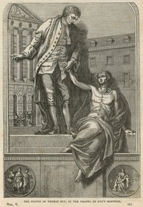 La estatua de Thomas Guy en la capilla del Hospital Guys