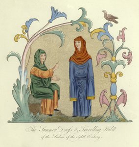 El vestido de verano y el traje de viaje de las damas del siglo VIII de English School