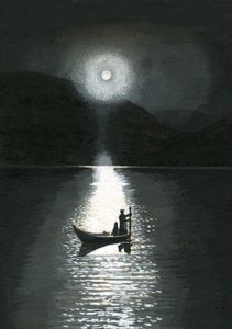 El sol en una noche de verano en Laponia