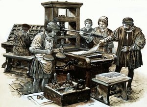 La tercera imprenta en Inglaterra se instaló en St. Albans en 1480 de English School