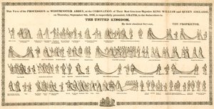 La vista de la procesión en la Abadía de Westminster en la Coronación del Rey Guillermo IV y la Reina Adelaida de English School