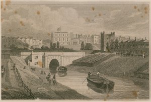 La entrada oeste al túnel del Canal de Regent, Islington, Londres de English School
