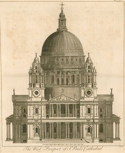 La perspectiva oeste de la Catedral de San Pablo, Londres de English School