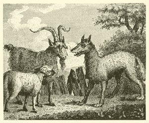 El lobo, el cordero y la cabra (grabado)
